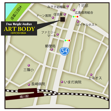 広島県広島市西区三條町3丁目12-4 陽光ビル102号/広島市西区 スポーツジム ボディビル